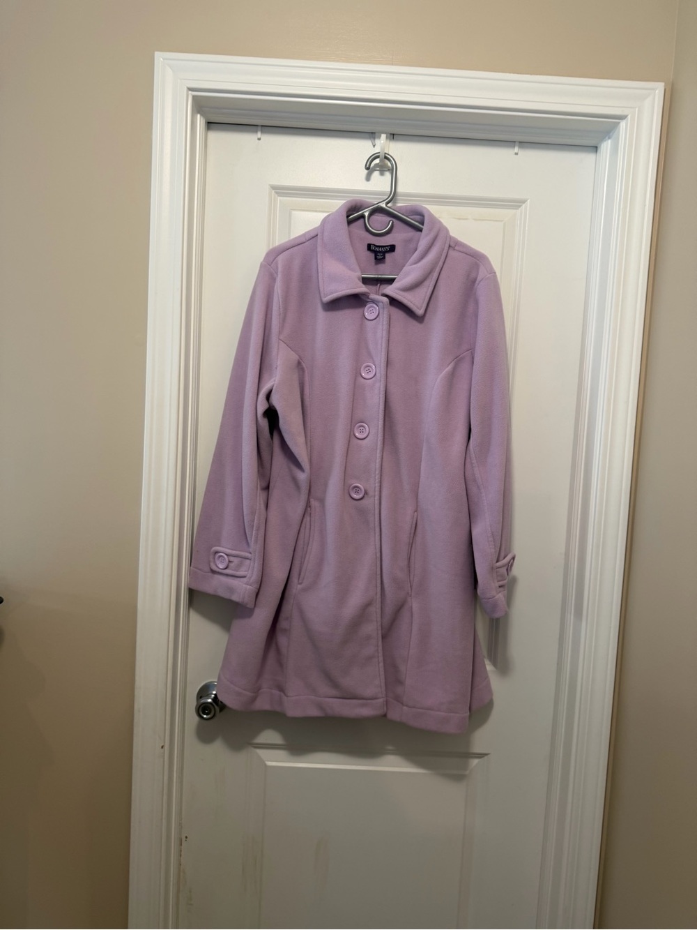 Roaman's Lavender Button-Front Pea Coat